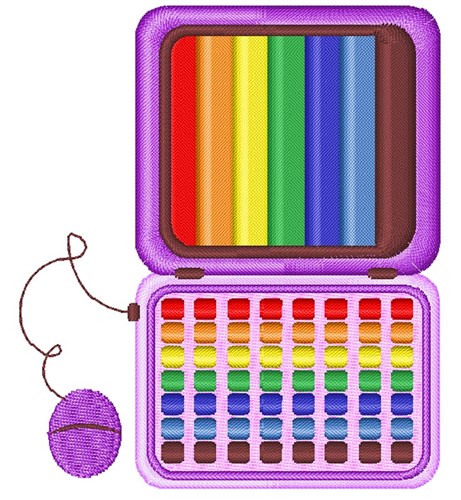 Rainbow Laptop Machine Embroidery Design
