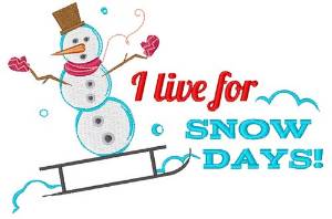 Picture of Live For Snow Days Machine Embroidery Design