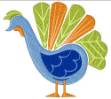 Picture of Colorful Turkey Machine Embroidery Design