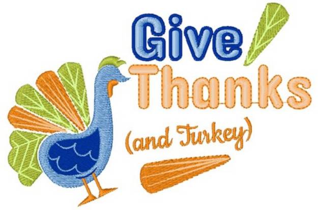 Picture of Give Thanks & Turkey Machine Embroidery Design