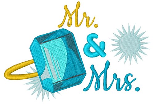 Mr & Mrs Machine Embroidery Design