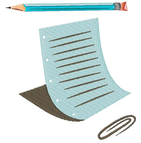 Writing Supplies Machine Embroidery Design