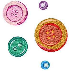 Picture of Colorful Buttons Machine Embroidery Design