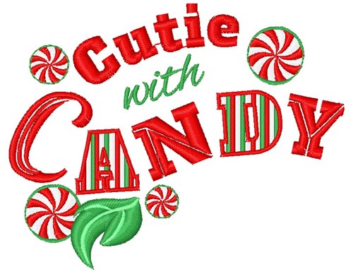 Cutie With Candy Machine Embroidery Design