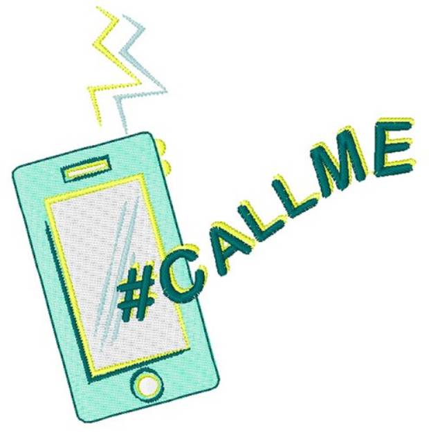 Picture of Cell Phone Call Me Machine Embroidery Design
