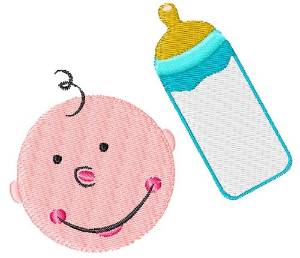 Picture of Baby & Bottle Machine Embroidery Design