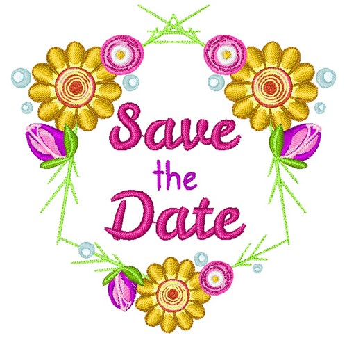 Save The Date Machine Embroidery Design