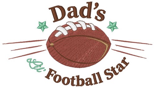Dads Lil Football Star Machine Embroidery Design