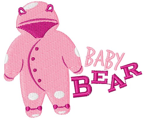 Baby Bear Outfit Machine Embroidery Design