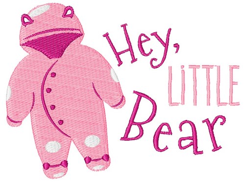 Hey Little Bear Machine Embroidery Design