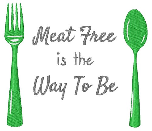 Meat Free Machine Embroidery Design