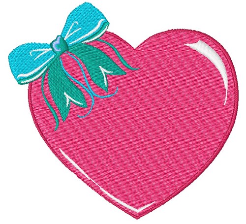 Heart & Bow Machine Embroidery Design