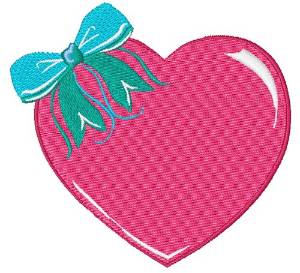 Picture of Heart & Bow Machine Embroidery Design