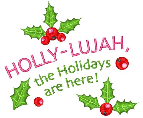 Holly-Lujah Machine Embroidery Design
