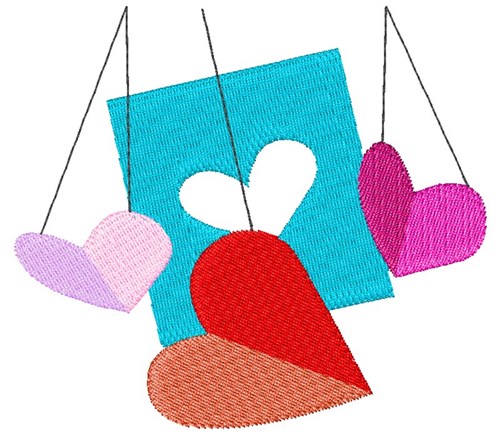 Valentines Day Paper Hearts Machine Embroidery Design