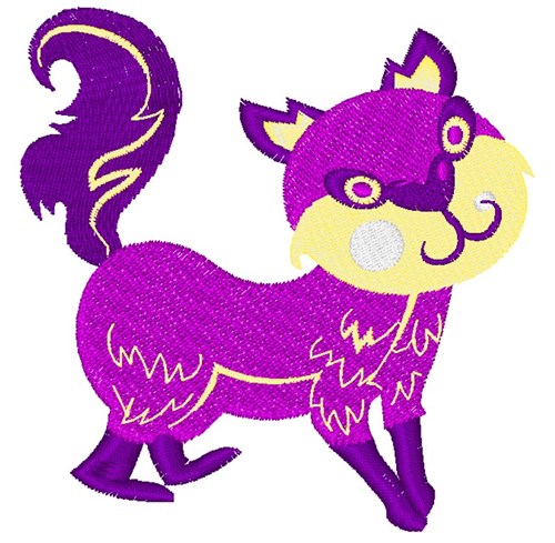 Purple Fox Machine Embroidery Design