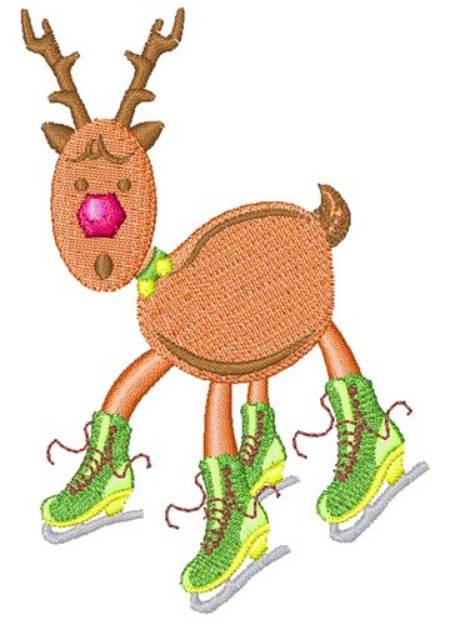 Picture of Skating Reindeer Machine Embroidery Design
