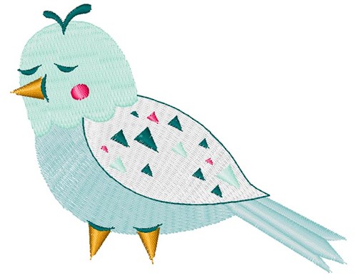 Cute Blue Bird Machine Embroidery Design