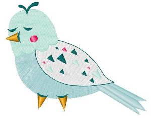 Picture of Cute Blue Bird Machine Embroidery Design