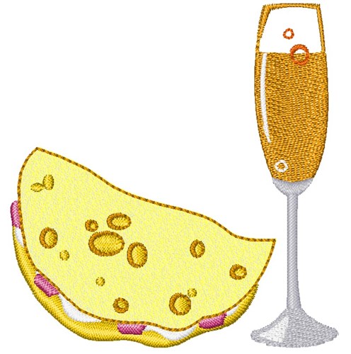 Brunch Omelette & Mimosa Machine Embroidery Design