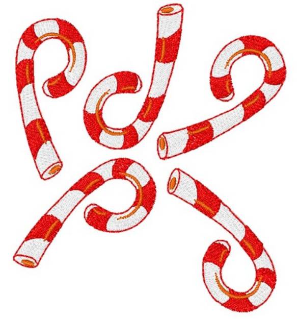 Picture of Christmas Candy Canes Machine Embroidery Design