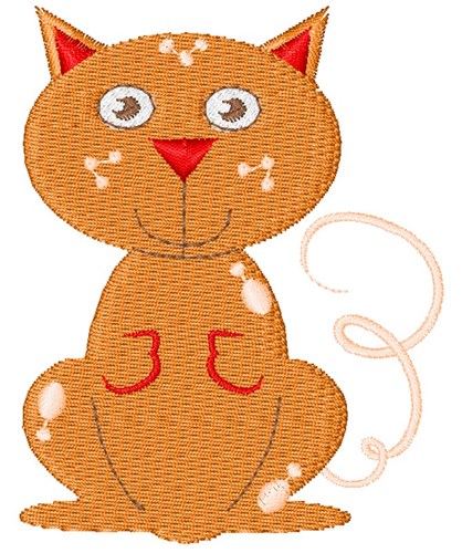 Orange Kitten Machine Embroidery Design