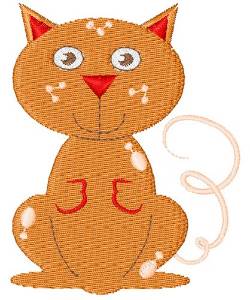 Picture of Orange Kitten Machine Embroidery Design
