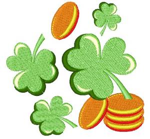 Picture of Shamrocks & Gold Machine Embroidery Design