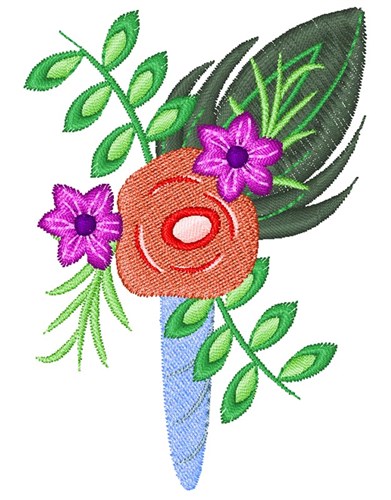 Floral Corsage Machine Embroidery Design