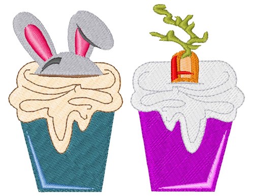 Easter Cupcake Machine Embroidery Design