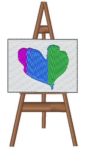 Heart Canvas Machine Embroidery Design