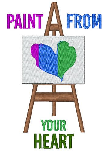 Paint From Your Heart Machine Embroidery Design