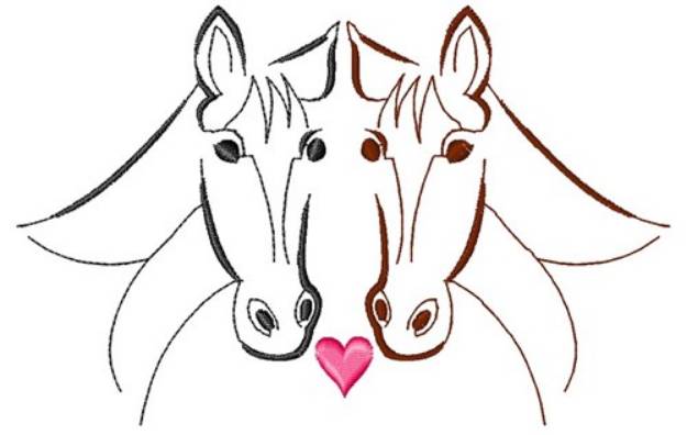 Picture of Outlined Horses Machine Embroidery Design
