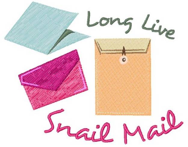 Picture of Long Live Snail Mail Machine Embroidery Design