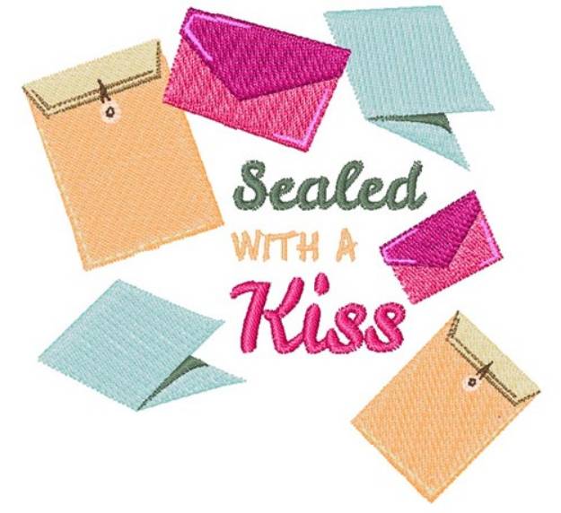 Picture of Sealed With A Kiss Machine Embroidery Design