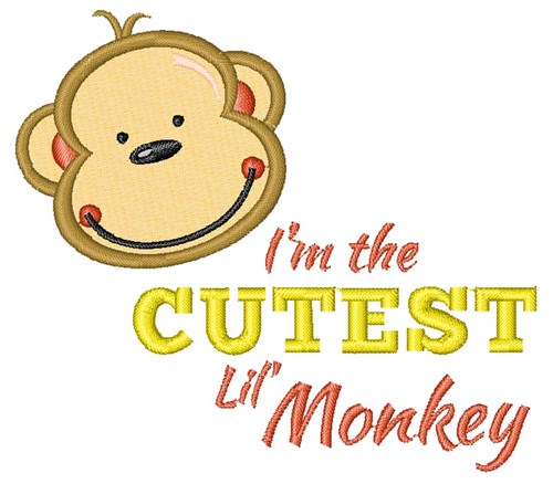 Cutest Lil Monkey Machine Embroidery Design