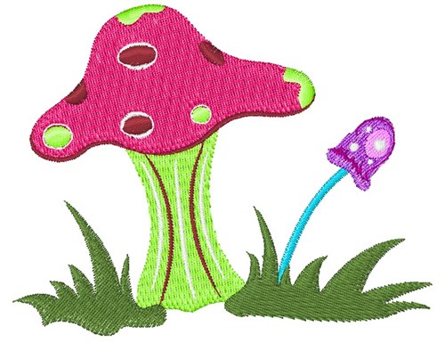 Garden Mushrooms Machine Embroidery Design
