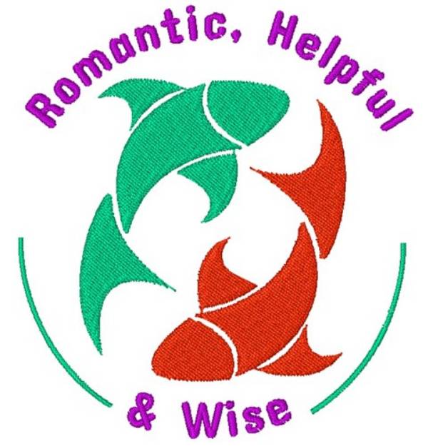 Picture of Pisces Romantic, Helpful & Wise Machine Embroidery Design