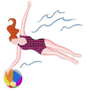 Picture of Summer Swimmer Machine Embroidery Design