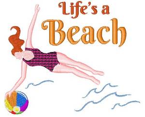 Picture of Lifes A Beach Machine Embroidery Design