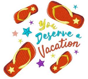 Picture of Deserve A Vacation Machine Embroidery Design