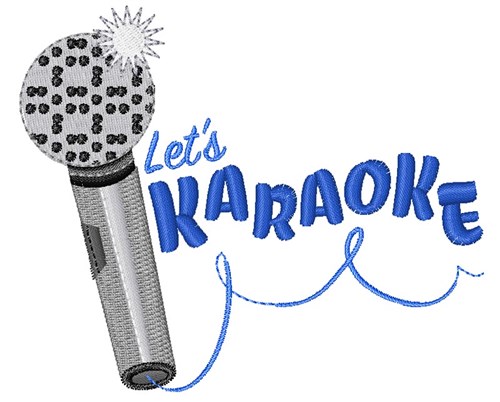 Lets Karaoke Machine Embroidery Design