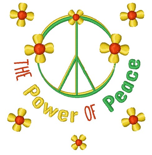 Power Of Peace Machine Embroidery Design