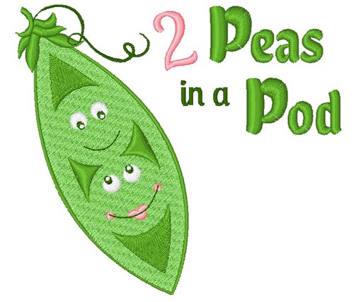 Peas In Pod Machine Embroidery Design