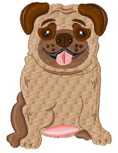 Picture of Pug Dog Machine Embroidery Design