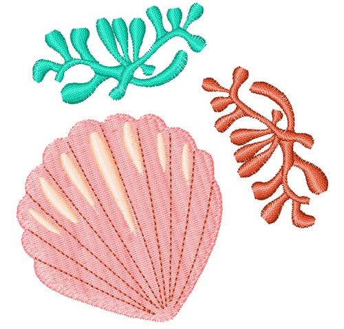 Shell & Coral Machine Embroidery Design