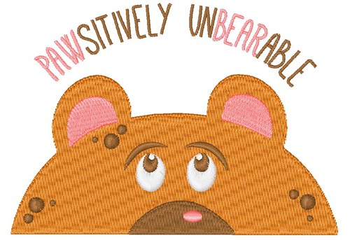 Pawsitively Unbearable Machine Embroidery Design