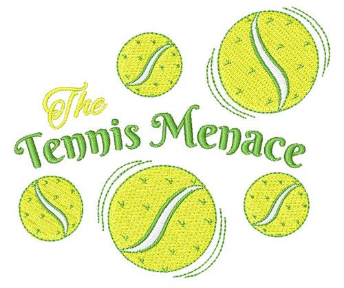 Tennis Menace Machine Embroidery Design