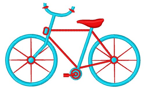 Blue Bike Machine Embroidery Design
