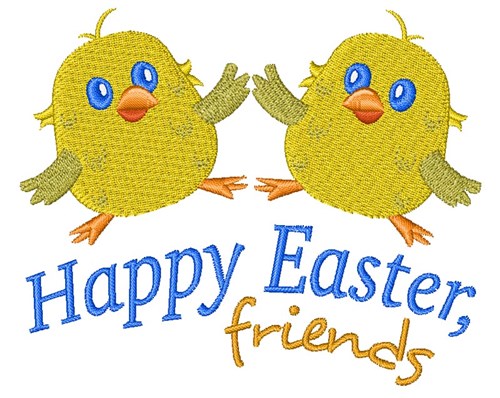 Happy Easter Friends Machine Embroidery Design